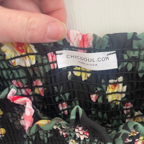 Chicsoul 2x Floral Plus Top Multicoloured  Blouse  Long Sleeved Peasant - Picture 2 of 8